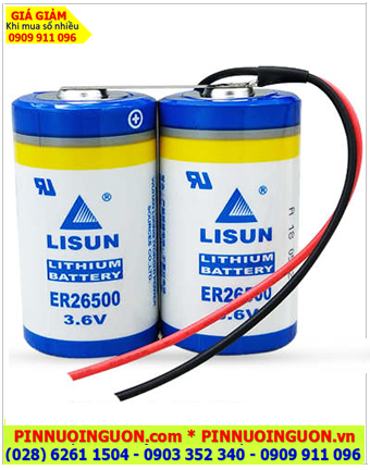 Pin Lisun 2ER26500 (2 viên kết đôi thành Bộ), Pin nuôi nguồn PLC LISUN ER26500 lithium 3.6v C 18000mAh chính hãng